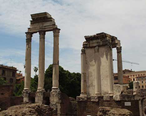 Taliansko - Rím - Forum Romanum, Chrám Dioskurov a Vestin chrám - 11