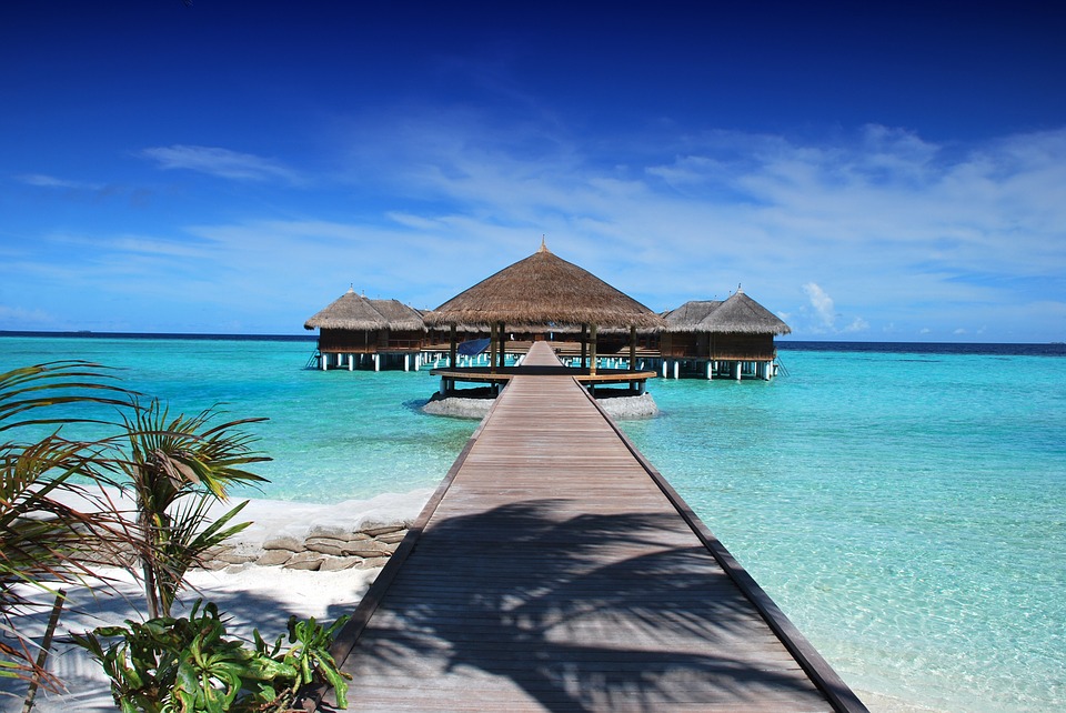 Maledivy - pláž